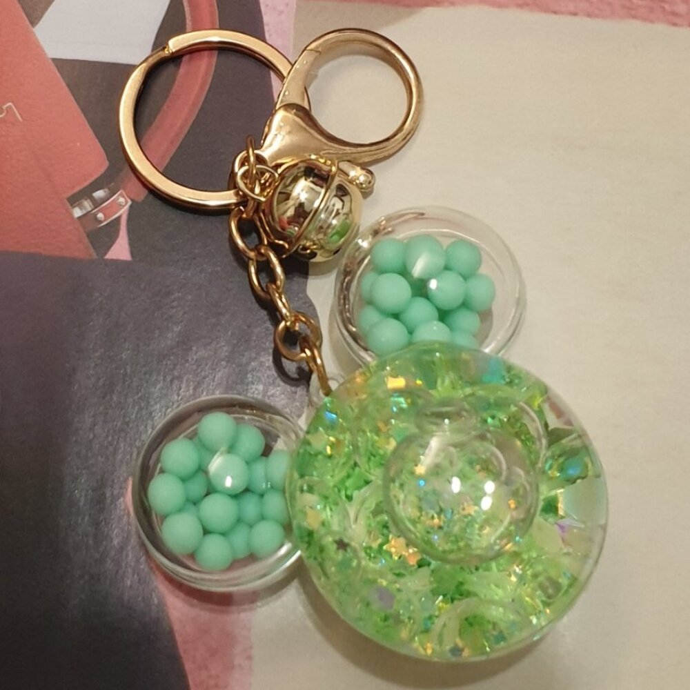 Mickey Mouse Green Gummy Key Chain Keyring Handbag Backpack Pendant Accessory